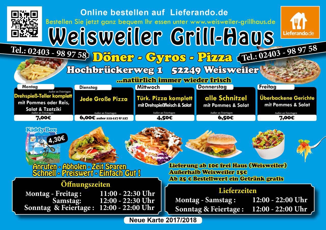 GrillHaus Eschweiler Weisweiler Speisekarte