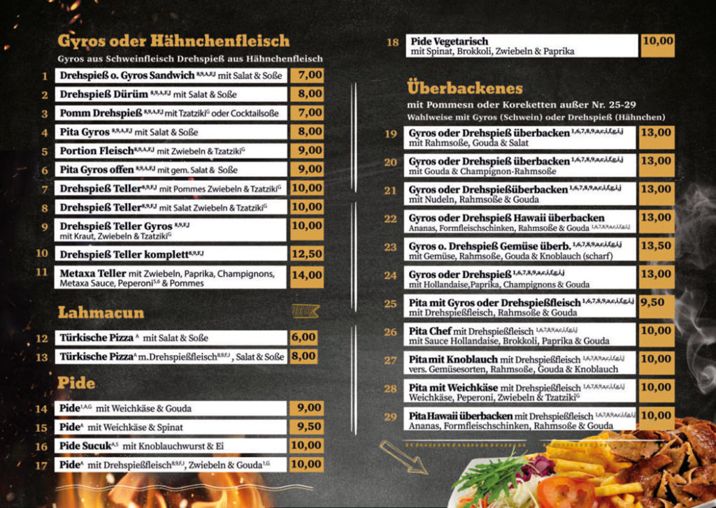 Grillhaus Weisweiler Speisekarte