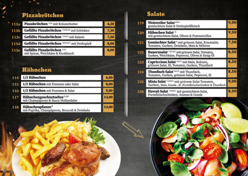 Grillhaus Weisweiler Speisekarte